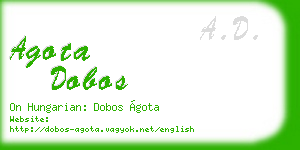 agota dobos business card